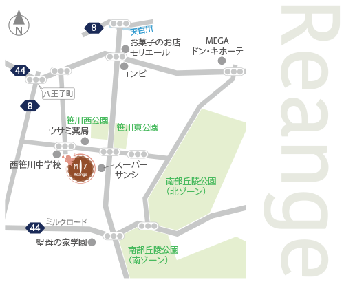 もづ美容室　笹川店　アクセスマップ